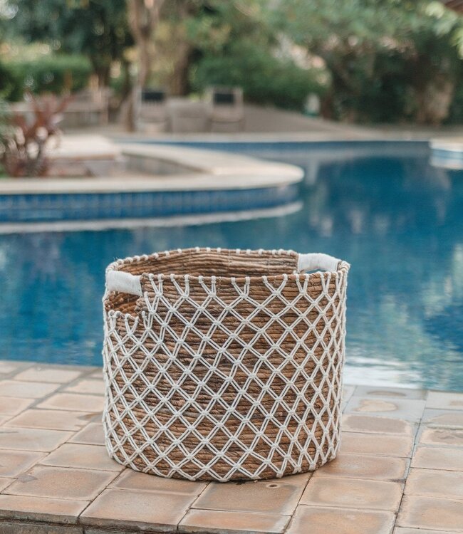 Opbergmand PURA | Plantenmand | Wasmand (wit) gemaakt van bananenvezel (3 maten)