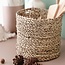Kleine Zeegras Mand BHINNEKA | Plantenmand | Geweven Boho Mand | Plantenbak | Decoratieve mand | Kleine Opbergmand | Ronde bloemenmand