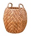 Grote wasmand opbergmand decoratieve mand ronde mand mand WAYAG van geweven waterhyacint met beige en bruin zigzagpatroon