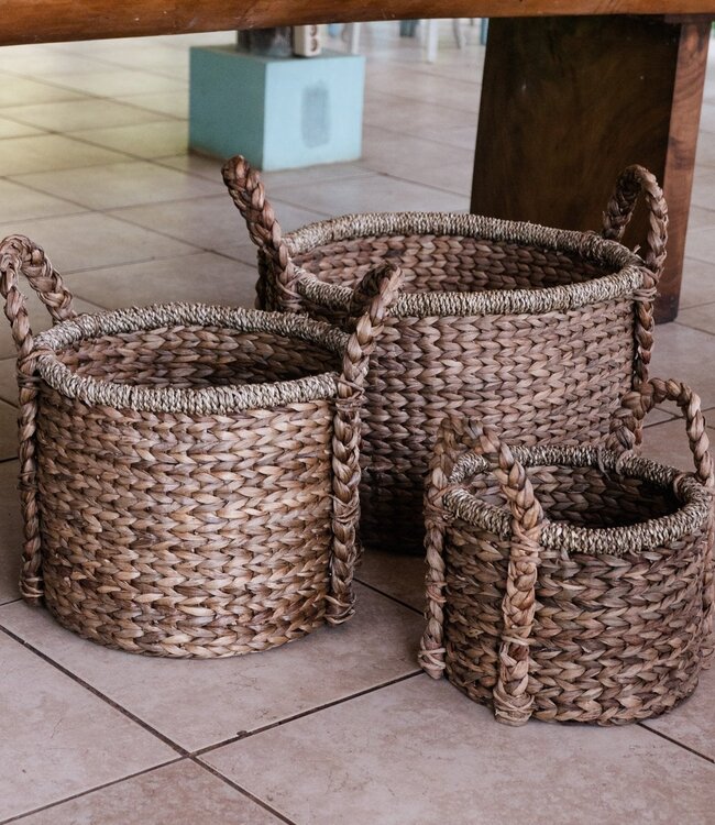 Plant | Mand Opbergmand | Wasmand CANGGU gemaakt van waterhyacint (3 maten)