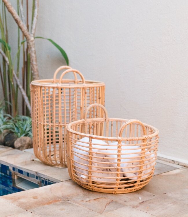 Wasmand | Plantenmand | Opbergmand JEMUH Gemaakt van rotan (2 maten)