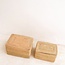 Opbergmand met deksel – Plankmand gemaakt van beige rotan – Handgeweven decoratieve mand GRAHA (2 maten)