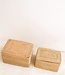 Opbergmand met deksel – Plankmand gemaakt van beige rotan – Handgeweven decoratieve mand GRAHA (2 maten)