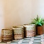 Soeji Kleine zeegrasmand BHINNEKA (tweekleurig) | Plantenmand | Kleine opbergmand | Geweven Boho-mand | Plantenbak | Decoratieve mand | Ronde bloemenmand