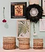 Kleine zeegrasmand BHINNEKA (tweekleurig) | Plantenmand | Kleine opbergmand | Geweven Boho-mand | Plantenbak | Decoratieve mand | Ronde bloemenmand