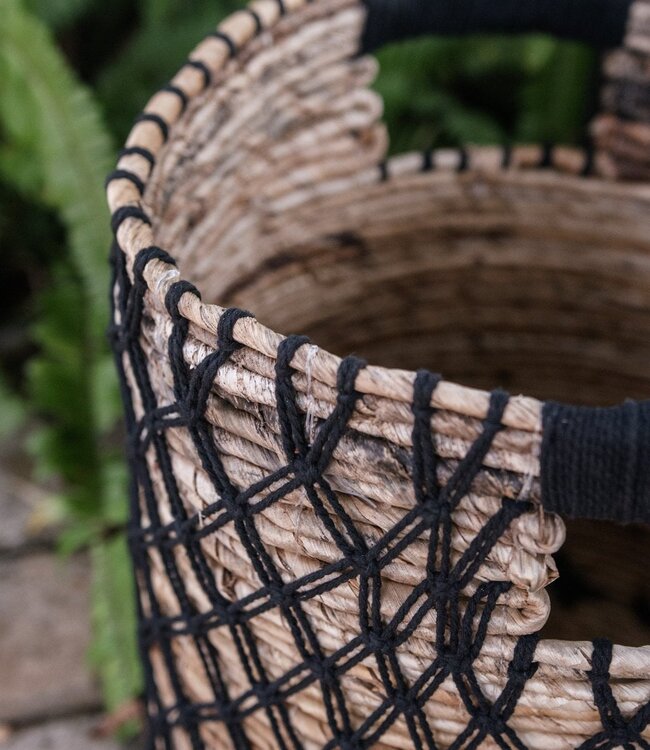 Opbergmand PURA | Plantenmand | Wasmand (zwart) gemaakt van bananenvezel (3 maten)