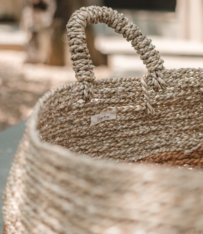 Opbergmand | Wasmand | Plantenmand MAJALENGKA (naturel) gemaakt van bananenvezels en zeegras (3 maten)