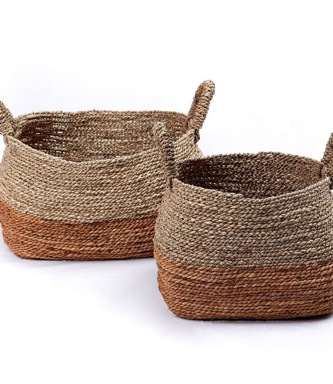 Opbergmand | Wasmand | Plantenmand MAJALENGKA (naturel) gemaakt van bananenvezels en zeegras (3 maten)