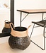 Zwarte plantenmand Decoratieve mand Grote wasmand BENOA (zwart) Handgeweven mand van bamboe en zeegras (3 maten)