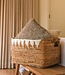 Opbergmand met katoendecor PISANG Decoratieve mand handgeweven van bananenvezel