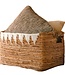 Opbergmand met katoendecor PISANG Decoratieve mand handgeweven van bananenvezel