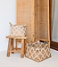 Boho wasmand – vierkante plankmand – geweven opbergmand – plantenmand – decoratieve mand gemaakt van bananenvezel GANDARIA (2 maten)