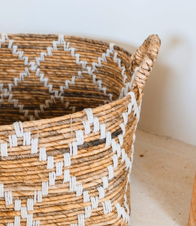 Boho wasmand – vierkante plankmand – geweven opbergmand – plantenmand – decoratieve mand gemaakt van bananenvezel GANDARIA (2 maten)