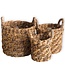 Boho Wasserij of plantenmand - Ronde geweven opslagmand - Decoratieve mand gemaakt van bananenvezel (3 maten Ø 25/32/38 cm) Rinjani