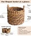 Boho Wasserij of plantenmand - Ronde geweven opslagmand - Decoratieve mand gemaakt van bananenvezel (3 maten Ø 25/32/38 cm) Rinjani