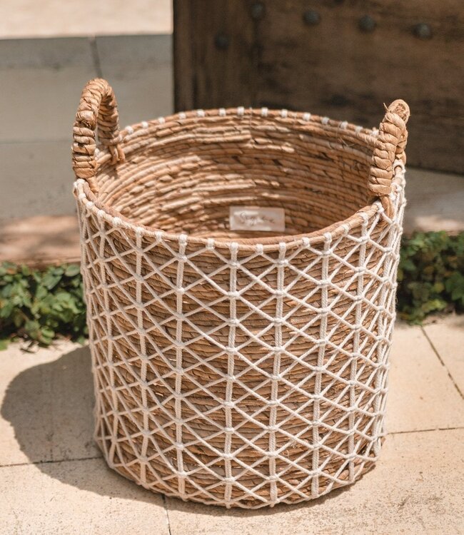 Boho wasmand KERSO | Plantenmand | Opbergmand van bananenvezel (3 maten)