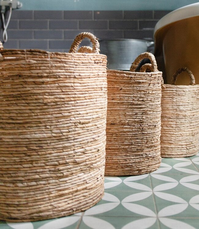 Wasmand SYAILENDRA | Plantenmand | Opbergmand van bananenvezel (3 maten)