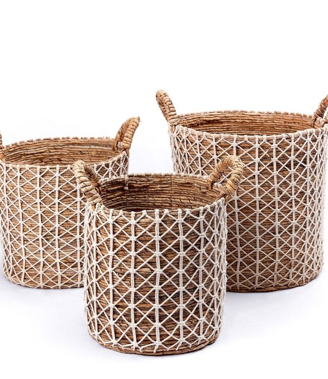 Boho wasmand KERSO | Plantenmand | Opbergmand van bananenvezel (3 maten)