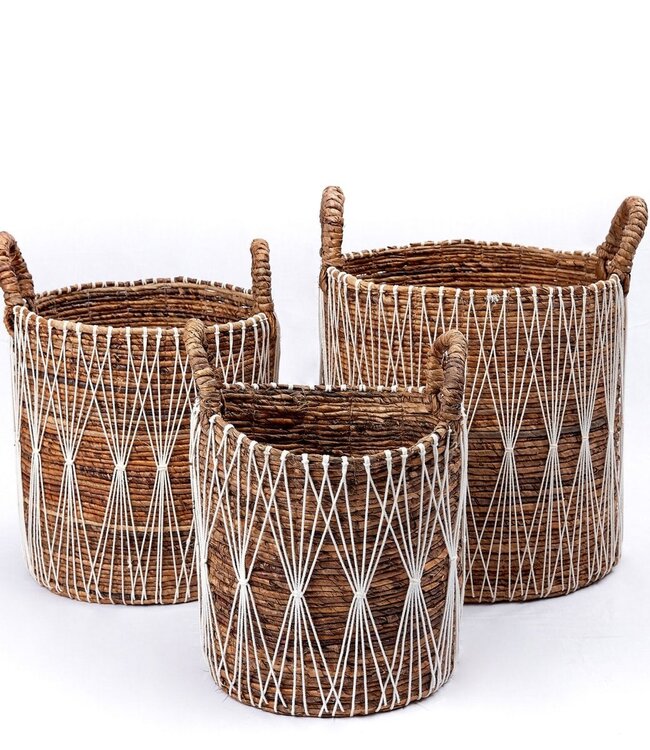 Boho wasmand | Plantenmand | Opbergmand MANDURO gemaakt van bananenvezel (3 maten)