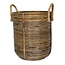 Rotan wasmand rond – rotan plantenmand – grote Boho mand – decoratieve mand handgemaakt van rotan (2 maten Ø 35/40 cm) OTERE