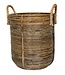 Rotan wasmand rond – rotan plantenmand – grote Boho mand – decoratieve mand handgemaakt van rotan (2 maten Ø 35/40 cm) OTERE