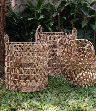 Wasmand | Plantenmand | Opbergmand NAILAKA gemaakt van waterhyacint (3 maten)