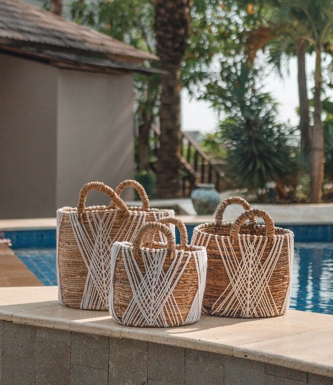 Opbergmand | Plantenmand | Wasmand LAWU gemaakt van bananenvezel (3 maten)