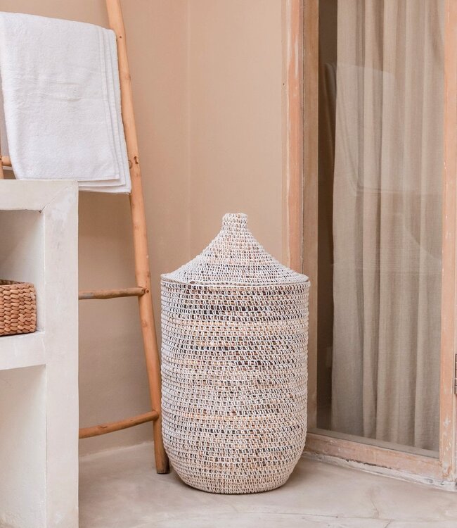 Wasmand met deksel KAJA gemaakt van bananenvezels