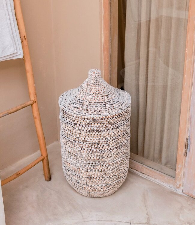 Wasmand met deksel KAJA gemaakt van bananenvezels