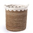 Grote wasmand ronde opbergmand plantenmand geweven van natuurlijke vezels NIAS wit (2 maten)
