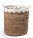 Grote wasmand ronde opbergmand plantenmand geweven van natuurlijke vezels NIAS wit (2 maten)