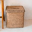 Soeji Grote wasmand met deksel - decoratieve geweven bruine mand - rechthoekige wasmand - boho mand handgemaakt van water hyacint semeru
