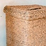 Grote wasmand met deksel - decoratieve geweven bruine mand - rechthoekige wasmand - boho mand handgemaakt van water hyacint semeru