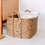 Extra grote wasmand - vierkante boho -mand - geweven decoratieve mand - opslagmand gemaakt van natuurlijke waterhyacint (2 maten) mentari