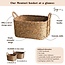 Extra grote wasmand - vierkante boho -mand - geweven decoratieve mand - opslagmand gemaakt van natuurlijke waterhyacint (2 maten) mentari