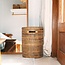 Grote wasmand met deksel - geweven ronde mand - bruine boho opslagmand - decoratieve rotan mand (2 maten Ø 36/40 cm) sari (bruin)