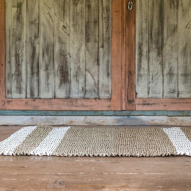 Zeegras tapijt 120x60 cm SEWU | Gestreept vloerkleed van zeegras