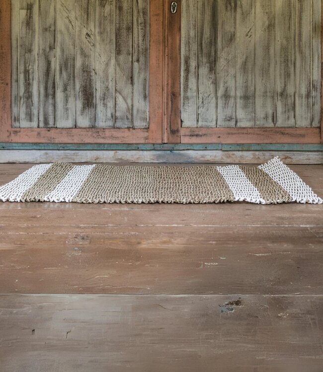 Zeegras tapijt 120x60 cm SEWU | Gestreept vloerkleed van zeegras