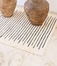 Groot vloerkleed van wit katoen met zwarte strepen 150x120 cm KERTA handgeweven