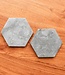 Marmeren onderzetters grijs – zeshoekige onderzetters voor mokken of glazen – handgemaakte onderzetters set van 4 of 8 INAI (grijs)