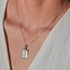 Soeji Sierlijke ketting met hanger - zilveren 40 cm ketting gemaakt van 925 zilver - abstract gezicht gegraveerd - LOVINA zilver