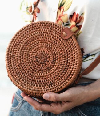 Soeji Crossbodytas | Bali Tas SENJA (bruin) Gemaakt van Rattan