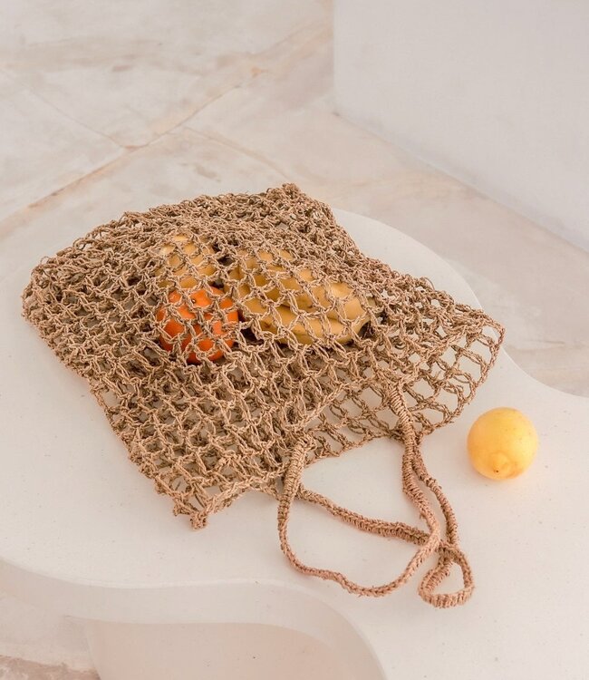 Tas van raffiakoord | Handgeweven herbruikbare boodschappentas CANANG