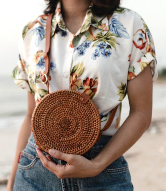 Crossbodytas | Bali Tas SENJA (bruin) Gemaakt van Rattan