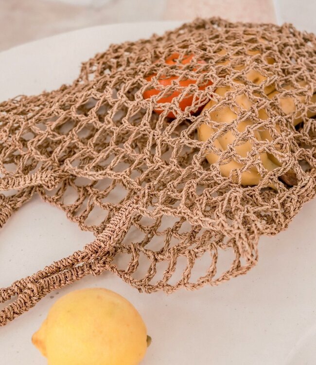 Tas van raffiakoord | Handgeweven herbruikbare boodschappentas CANANG