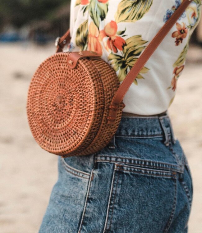 Crossbodytas | Bali Tas SENJA (bruin) Gemaakt van Rattan