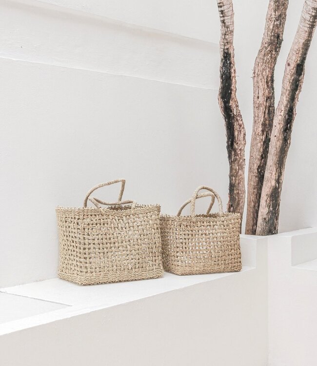 Boodschappentas | Strandtas MOYO van geweven zeegras (2 maten)