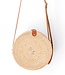Ronde rotan tas beige handgemaakte crossbody tas met synthetische lederen riemen schoudertas Boho Bali tas SENJA (natuurlijk)