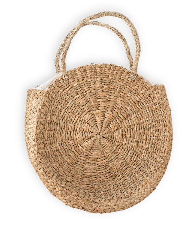 Ronde tas gemaakt van geweven zeegras MENARA