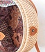 Ronde rotan tas beige handgemaakte crossbody tas met synthetische lederen riemen schoudertas Boho Bali tas SENJA (natuurlijk)